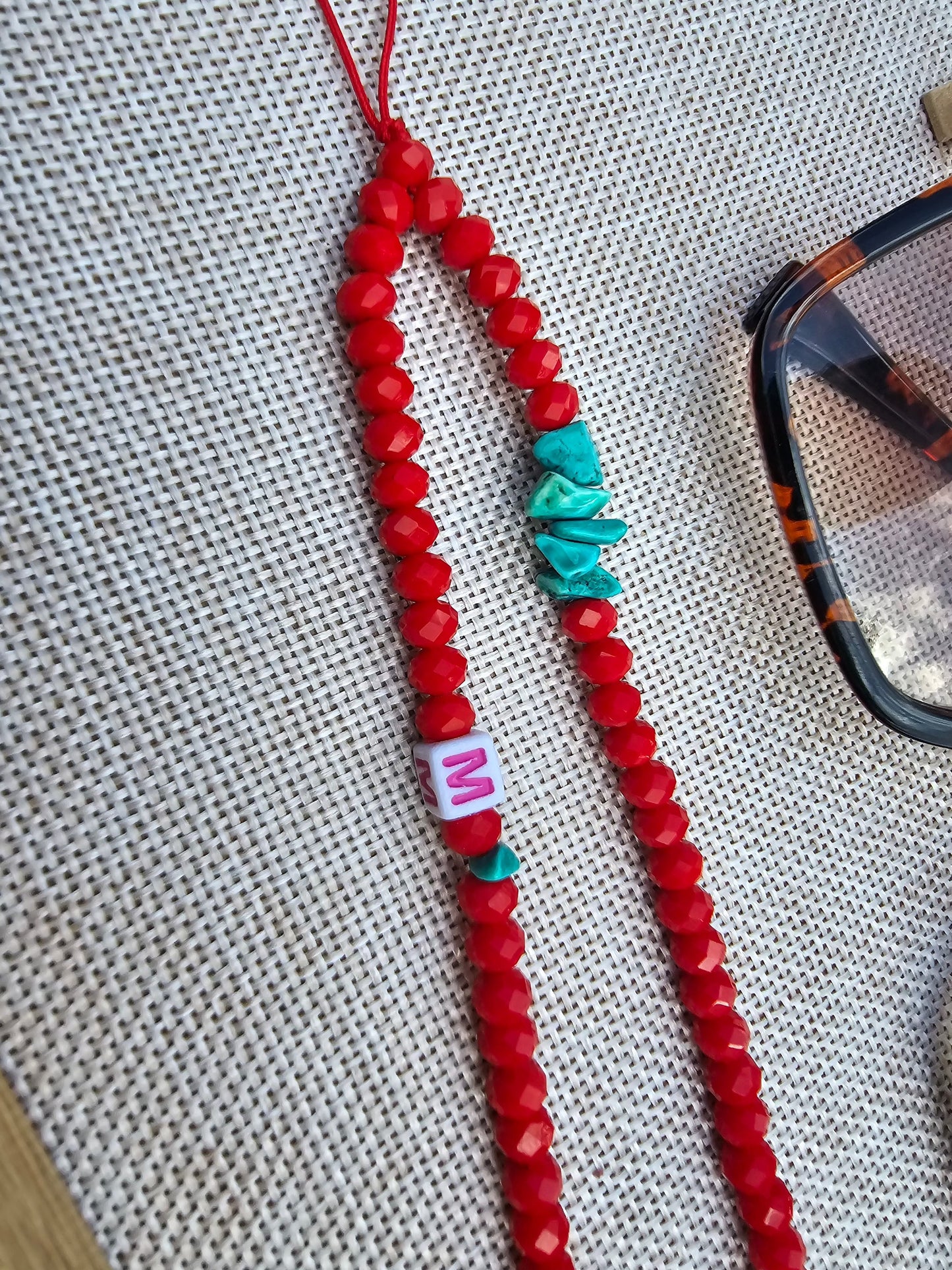 Red Phone Charm - Initial M